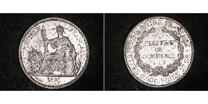 1 Piastre Indocina francese (1887-1954) Argento 