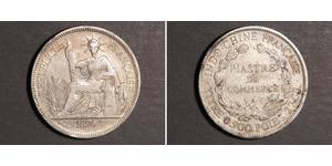 1 Piastre Indocina francese (1887-1954) Argento 