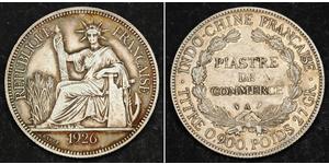 1 Piastre Indocina francese (1887-1954) Argento 