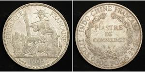 1 Piastre Französisch-Indochina (1887-1954) Silber 