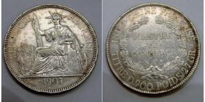 1 Piastre Französisch-Indochina (1887-1954) Silber 