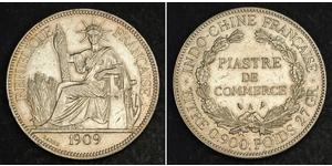 1 Piastre Französisch-Indochina (1887-1954) Silber 