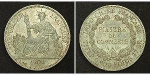 1 Piastre Französisch-Indochina (1887-1954) Silber 