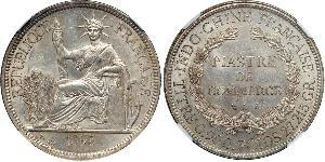 1 Piastre Französisch-Indochina (1887-1954) Silber 