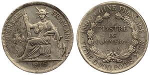 1 Piastre Französisch-Indochina (1887-1954) Silber 