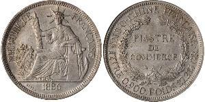 1 Piastre Französisch-Indochina (1887-1954) Silber 
