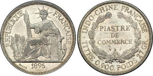 1 Piastre Französisch-Indochina (1887-1954) Silber 