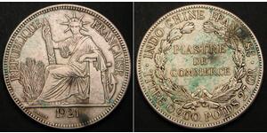 1 Piastre French Indochina (1887-1954) 銀 