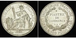 1 Piastre French Indochina (1887-1954) 銀 