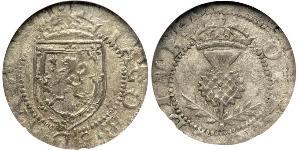 1 Plack Regno di Scozia (843-1707) Argento James I (1566-1625)