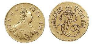 1 Poltina Russian Empire (1720-1917) Gold Jelisaweta I Petrowna (1709-1762)