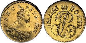 1 Poltina Empire russe (1720-1917) Or Ielizaveta I Petrovna  (1709-1762)