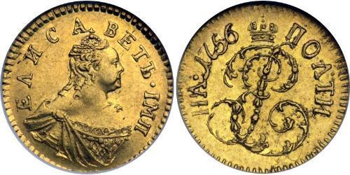 1 Poltina Imperio ruso (1720-1917) Oro Isabel I (1709-1762)