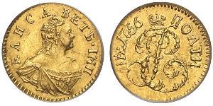 1 Poltina Impero russo (1720-1917) Oro Elisabetta I (1709-1762)