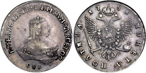 1 Poltina Russisches Reich (1720-1917) Silber Jelisaweta I Petrowna (1709-1762)