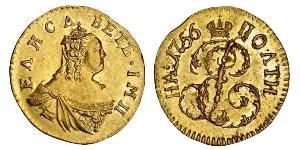 1 Poltina 俄罗斯帝国 (1721 - 1917) 金 Jelisaweta I Petrowna (1709-1762)