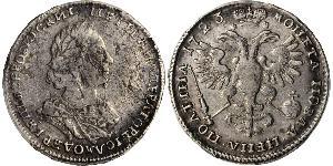 1 Poltina / 1/2 Ruble Russian Empire (1720-1917) Silver Peter the Great (1672-1725)