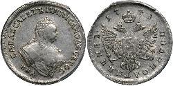 1 Polupoltinnik Russian Empire (1720-1917) Silver Jelisaweta I Petrowna (1709-1762)