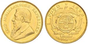 1 Pond South Africa (1910 - ) Gold Paul Kruger (1825 - 1904)