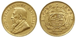 1 Pond Südafrika (1910 - ) Gold Paul Kruger (1825 - 1904)