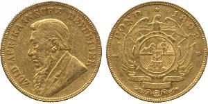 1 Pond Südafrika (1910 - ) Gold Paul Kruger (1825 - 1904)