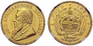 1 Pond Südafrika (1910 - ) Gold Paul Kruger (1825 - 1904)