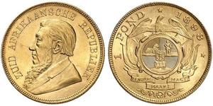 1 Pond Südafrika (1910 - ) Gold Paul Kruger (1825 - 1904)
