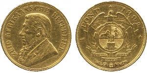 1 Pond Südafrika (1910 - ) Gold Paul Kruger (1825 - 1904)