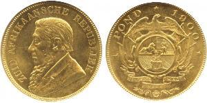 1 Pond Afrique du Sud (1910 - ) Or Paul Kruger (1825 - 1904)