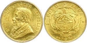 1 Pond Sudafrica (1910 - ) Oro Paul Kruger (1825 - 1904)