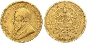 1 Pond Sudafrica (1910 - ) Oro Paul Kruger (1825 - 1904)