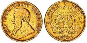 1 Pond Sudáfrica (1910 - ) Oro Paul Kruger (1825 - 1904)