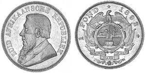 1 Pond Sudáfrica (1910 - ) Oro Paul Kruger (1825 - 1904)