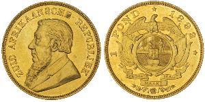 1 Pond Sudáfrica (1910 - ) Oro Paul Kruger (1825 - 1904)