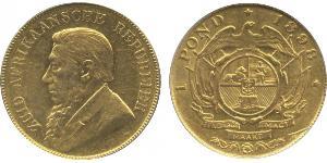 1 Pond Sudáfrica (1910 - ) Oro Paul Kruger (1825 - 1904)
