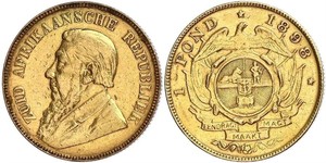 1 Pond Sudáfrica (1910 - ) Oro Paul Kruger (1825 - 1904)