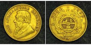 1 Pond Sudáfrica (1910 - ) Oro Paul Kruger (1825 - 1904)