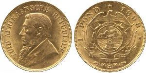 1 Pond Sudáfrica (1910 - ) Oro Paul Kruger (1825 - 1904)