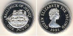 1 Pound Jersey (1066 - ) Argent Elizabeth II (1926-2022)