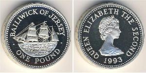 1 Pound Jersey (1066 - ) Argent 