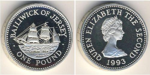 1 Pound Jersey (1066 - ) Argent 