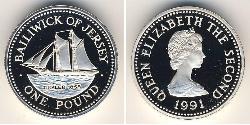 1 Pound Baliato di Jersey (1066 - ) Argento 