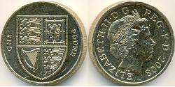 1 Pound Vereinigtes Königreich (1922-) Kupfer/Stahl Elizabeth II (1926-2022)