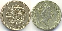 1 Pound Vereinigtes Königreich (1922-) Messing/Nickel Elizabeth II (1926-2022)