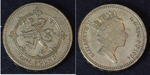 1 Pound Vereinigtes Königreich (1922-) Messing/Nickel Elizabeth II (1926-2022)
