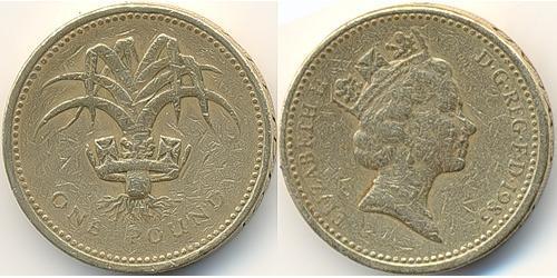 1 Pound United Kingdom (1922-) Brass/Nickel Elizabeth II (1926-2022)