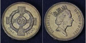1 Pound Feriind Kiningrik (1922-) Nickel/Laiton Elizabeth II (1926-2022)