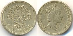 1 Pound Reino Unido (1922-) Níquel/Latón Isabel II (1926-2022)
