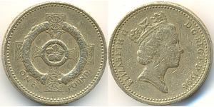 1 Pound Reino Unido (1922-) Níquel/Latón Isabel II (1926-2022)
