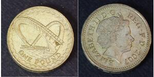 1 Pound Reino Unido (1922-) Níquel/Latón Isabel II (1926-2022)